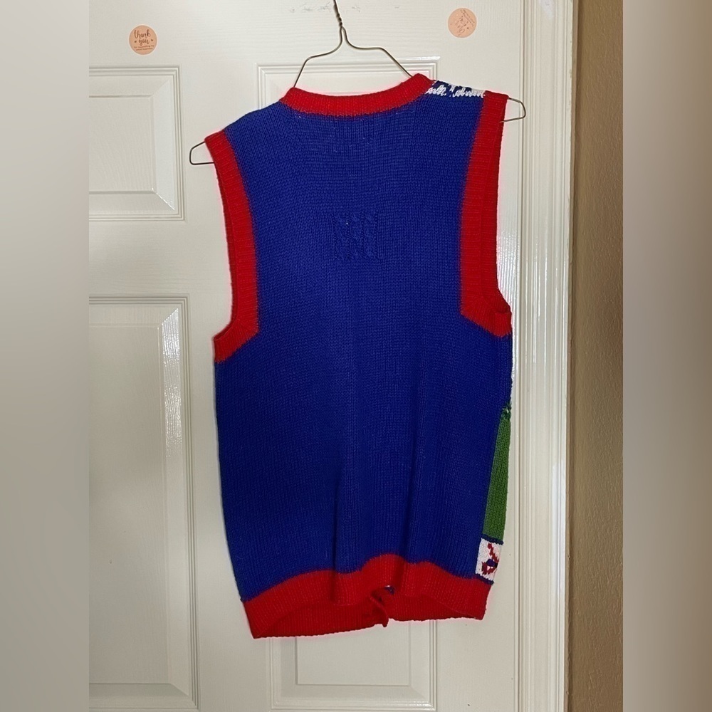 Marisa Christina Colorful Golf Knit Pullover Sleeveless Womens L Vintage Sweater - Picture 5 of 11